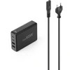 Hama GaN 65W PD/QC 2x USB-C, 2x USB-A juoda