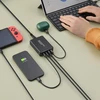 Hama GaN 65W PD/QC 2x USB-C, 2x USB-A juoda