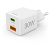 Hama mini 30W PD/QC 1x USB-C, 1x USB-A balta