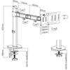 Laikiklis White Shark Baltas Shark Baltas Shark AMENHOTEP I, Desktop Mount for 1 Monitorius, Pilkas (GMS-3204)