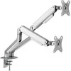 Laikiklis White Shark Baltas Shark Baltas Shark NEFERITES II, Desktop Mount for 2 Monitors, Sidabrinis (GMS-3208)