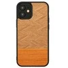 MAN&amp;WOOD dėklas skirtas Apple iPhone 12 mini herringbone arancia juodos spalvos