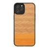 MAN&amp;WOOD dėklas skirtas Apple iPhone 12 Pro Max herringbone arancia juodos spalvos