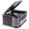 Muzikinis centras Medinis retro muzikos centras Denver MRD-51 su juodu patefonu