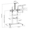 Laikiklis Sbox FS-3610 itin didelis LED televizoriaus stovas, pastatomas ant grindų, 60–100 colių, 100 kg