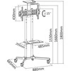 Laikiklis Sbox SBOX 32-55colių 81-140cm apkrova 50kg VESA 75x75 iki 600x400 pakreipimas -15 iki +15laipsniai papildoma lentyna įmontuojama ratais juodas - FS-401