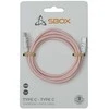 Sbox Rožinis pintas USB-C į USB-C kabelis, 1 m