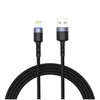 Tellur Data cable USB į Lightning LED, Nylon Braided, 1.2m juodos spalvos