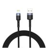 Tellur Data cable USB į Lightning LED, Nylon Braided, 1.2m juodos spalvos