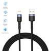 Tellur Data cable USB į Lightning LED, Nylon Braided, 1.2m juodos spalvos