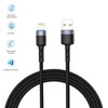 Tellur Data cable USB į Lightning LED, Nylon Braided, 1.2m juodos spalvos