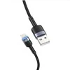 Tellur Data cable USB į Lightning LED, Nylon Braided, 1.2m juodos spalvos