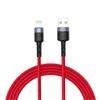 Tellur USB–Lightning kabelis su LED apšvietimu, 1,2 m, raudonas
