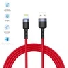 Tellur USB–Lightning kabelis su LED apšvietimu, 1,2 m, raudonas