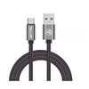 „Tellur“ duomenų kabelis, USB prie C tipo, 1 m džinsinio audinio