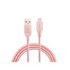 Tellur USB-A–USB-C duomenų kabelis, 3A, 1 m, „Rose Gold“