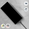 Tellur USB-C į USB-C laidas 3A, 1 m, juodas