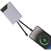 Tellur Power Bank 10000mAh, USB-C + Lightning cables built-in violetinė