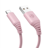 Tellur Silikono USB į Lightning kabelis 3A 1m rožinis