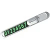 Tellur Temporary Car Parking Phone Number Card Metallic Sidabrinis