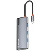 Tellur USB-C hub, 1xPD 3.0 100W, 1xHDMI 4K, 3xUSB 3.0, aluminum, Pilkas