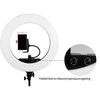 Apšvietimo Įranga - Caruba Round Vlogger 18" LED Set with Mirror, Phone Holder, Juodas