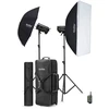 Apšvietimo Įranga - Godox QT400IIIM C Duo Studijos Rinkinys 2X 400W Blykstės Įrenginiai, LED Modeliavimo Lempa