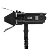 Apšvietimo įranga - Godox S30 fokusavimo LED šviesa (reguliuojamas 10-100% ryškumas, 6-55° spindulio kampas, AC/USB maitinimas)