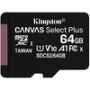 Atminties kortelė Kingston Canvas Select Plus MicroSDXC, 64 GB, su SD adapteriu