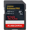 Atminties Kortelė - SanDisk Extreme PRO SD UHS-I 128 GB 250 MB/s Skaitymas 250 MB/s Rašymas
