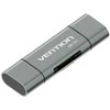 „Vention USB3.0“ daugiafunkcis kortelių skaitytuvas, pilkas, metalinis