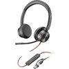 Hewlett Packard (HP) HP Poly Blackwire 8225 stereofoninis Microsoft Teams sertifikuotas USB-C Ausinės +USB-C/A adapteris