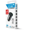 Automobilinis įkroviklis - everActive CC-25 12W Dviejų USB-A Prievadų Su USB-C Kabeliu LED, Juoda