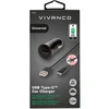 Automobilinis Įkroviklis - Vivanco 3A USB-C, 1 m, Juodas