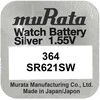 NULL Baterija - Murata 364 (SR621SW) Sidabro Oksidas 1.55V 10 Vnt.