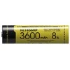 Nitecore 3600 mAh 18650 akumuliatorius iš šono