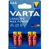 Baterijos - Varta Longlife Max Power AAA LR03 1,5 V Šarminės 4 vnt.
