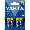 Baterijos - Varta Longlife Power AA LR6 1,5 V šarminės, 4 vnt.