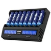 Baterijų Įkroviklis - XTAR VC8 Išmanusis Įkroviklis 1-8 Li-ion/Ni-MH Elementams USB-C