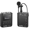 Belaidis mikrofono sistema - Godox WMicS2 Kit 1 UHF dvigubo kanalo imtuvas juodas