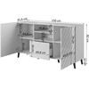 Cama Meble Baldai - Abeto Komoda 150x42x82 Balta Blizgi