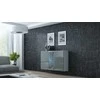 Cama Meble Komoda - VIGO 3 Durų Modernaus Stiliaus Balta/Pilka Blizgi