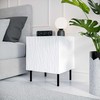 Cama Meble Naktinis Staliukas - Jungle 53.5x40.5x44 Balta Matinė + Juodos Kojelės
