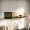 Halmar Cama Meble Pakabinama Lentyna - Cama Merci 110x20x25, Juoda/Ąžuolinė