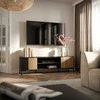Laikiklis Halmar Cama Meble Spintelė - MERCI RTV 180 x 40 x 53.5 cm Juoda/Ąžuolo artisan
