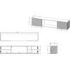 Laikiklis Cama Meble Televizoriaus Spintelė - Cama Lara 183x35x37 Balta Matinė + Juodas Židinys