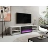 Cama Meble Televizoriaus Spintelė - Polo 180x33x39 Balta, Židinys Juodas