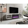 Cama Meble Televizoriaus Spintelė - Polo 180x33x39 Balta, Židinys Juodas