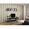Cama Meble Televizoriaus Stovas - Cama VIGO 30/180/40, Baltas/Juodas Blizgus