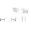 Laikiklis Cama Meble Televizorius - Smeg Cama RTV Spintelė 183x35x37 Balta Matinė + Juodas Židinys